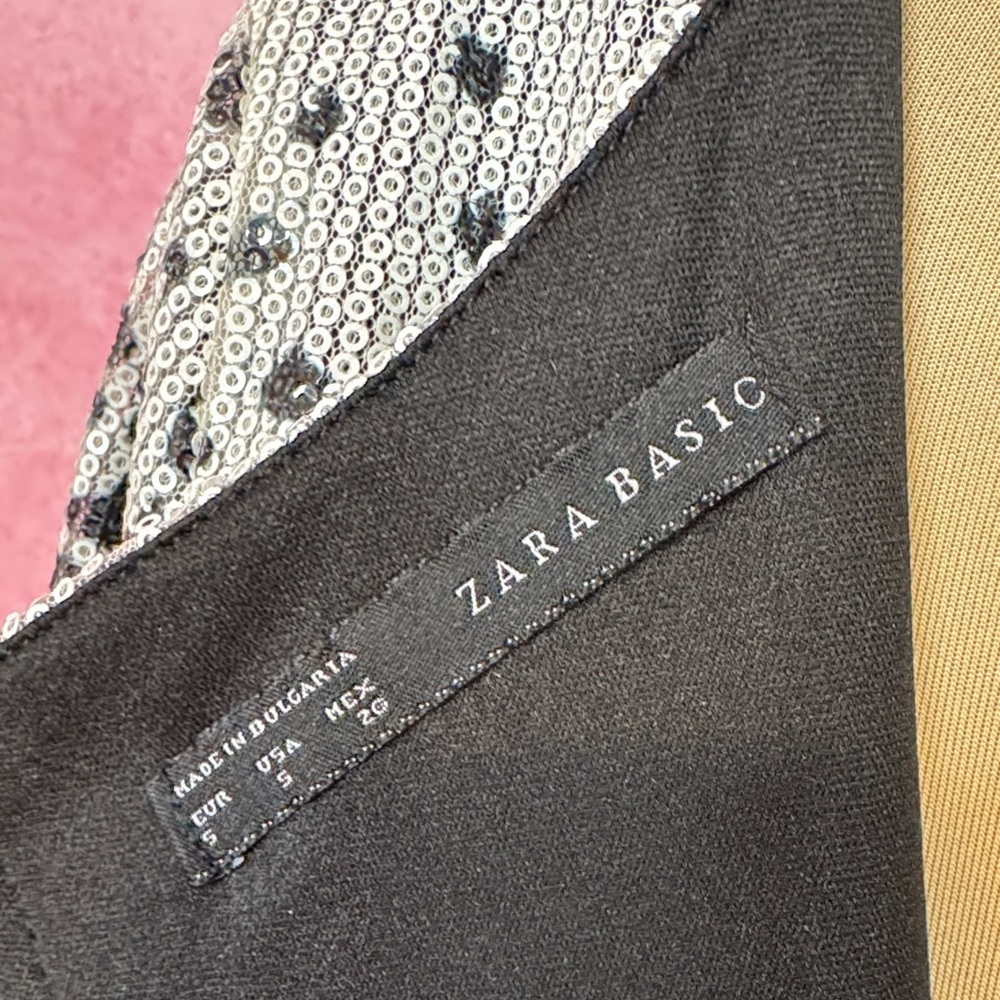 135. Zara Basic Sequin Leopard Print Mini Dress B… - image 2